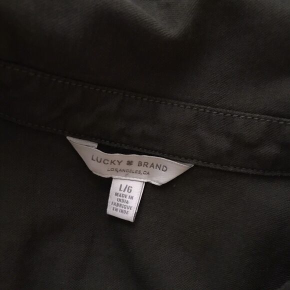 Lucky Brand Olive Green Short Sleeve Collared Casual Jumpsuit Flight Suit - L - Picture 7 of 7